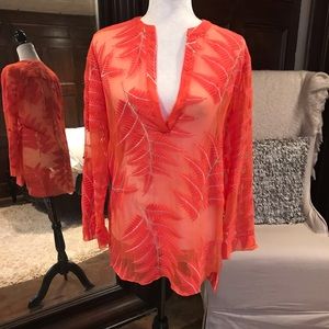 HP Alice + Olivia Sheer Long Sleeve Blouse, S, EUC